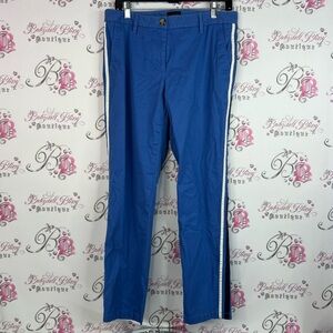 Talbots pants dressy pockets trouser Blue Pants with White Stripe